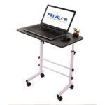 Privilon Global Height Adjustable Multipurpose Table For Study, Laptop Table, Portable For Office, Work From Home, Classroom (Black Table With Wight Leg)