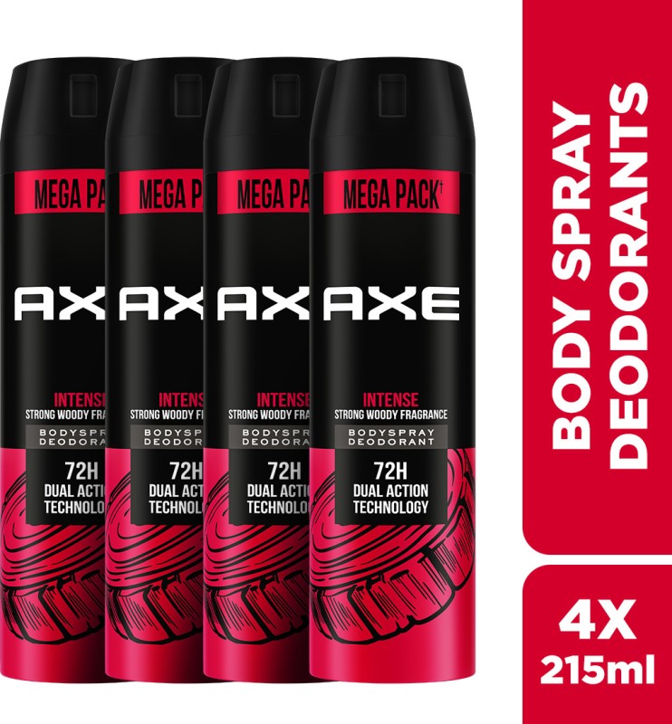 Axe Intense Body Spray  –  For Men(860 Ml, Pack Of 4)