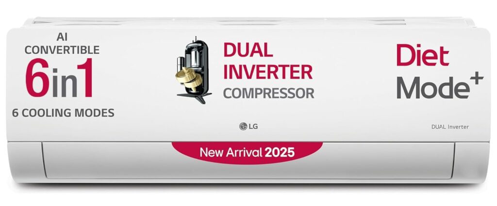 LG 1.5 Ton 3 Star DUAL Inverter Split AC (Copper, AI Convertible 6-in-1