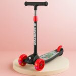 Storio Kick Scooter With Adjustable Height|Foldable Scooter|Skate Scooter For Kids With Pvc Wheel|Age Upto 2-12 Years- Max User Weight-60 Kg, Red & Black