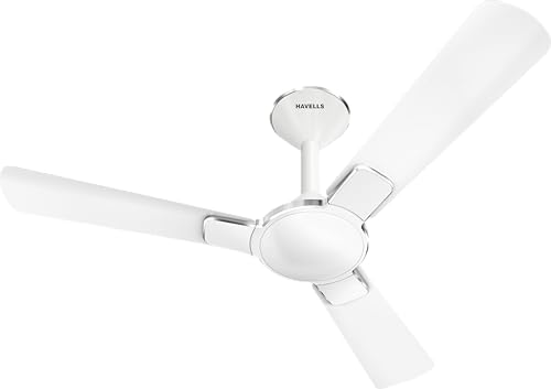 Havells Stealth Air Bldc Smart I 1200 Mm Premium Ceiling Fan With 100% Pure Copper|Watt: 40|Air Flow: 245 Cmm|Speed: 280 Rpm|(Pearl White Chrome) 2 Years Warranty