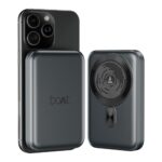 Boat New Launch Energyshroom Pb331 Magnacharge 10000Mah Magnetic Wireless Powerbank, 15W Wireless Charging & 22.5W Wired Fast Charging, 12-Layer Smart Ic Protection & Pass-Through Charging(Ash Black)