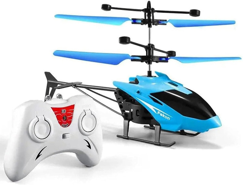 Sky Toys Remote Control Helicopter Toy Type 2In1 Induction Remote With Charging Cable(Red, Blue, Yellow)