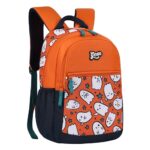 Gear Monster 15″/19L Small Water Resistant School Bag/Casual 4 Compartment Backpack/Daypack/Travel Backpack/Kids Bag For Boys/Girls – Orange