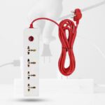 Hillgrove 4 Universal Socket And 1 Switch Power Extension Board With 5 Meter 4  Socket Extension Boards(White, Red, 5 M)