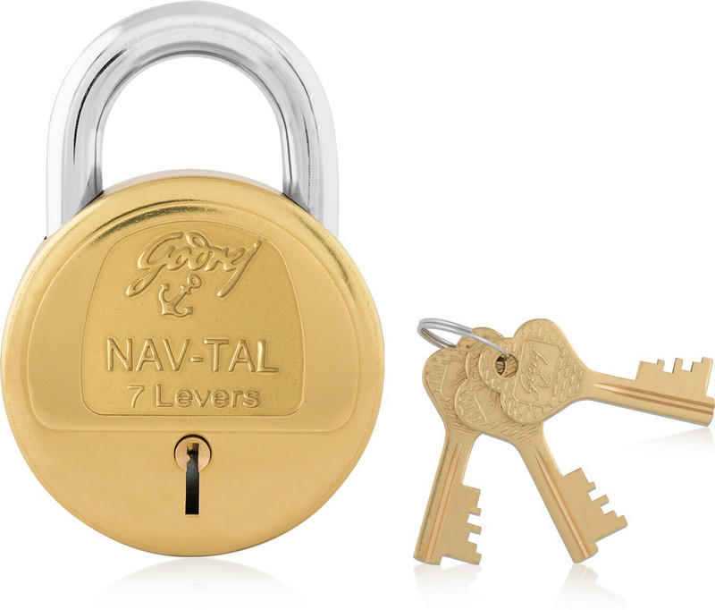 Godrej Nav-Tal 7 Levers 4 Keys Padlock(Brass)
