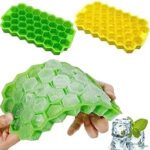 Nrutva Creation Ice Tray Green, Yellow Silicone Ice Cube Tray(Pack Of1)