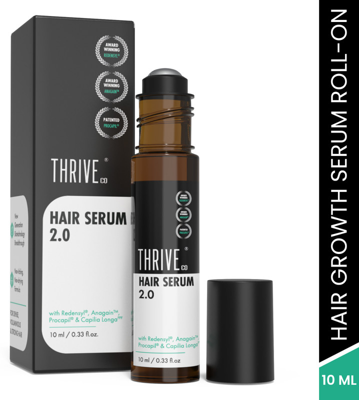 Thriveco Hair Growth Serum Roll On For Voluminous & Strong Hair With Non-Itching�Formula(10 Ml)