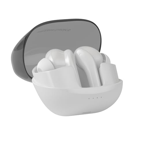 Amazon Basics Tws In-Ear Earbuds (P50) With Fast Charging Up To 50 Hours Of Playtime | Dual 10Mm Driver | Ipx4 Water-Resistance | Bluetooth 5.3 | Quad Mic With Enc | Touch Control (White)