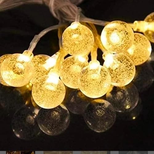 Lexton 2 Meter 16 Led Crystal Ball String Light | Plug Sourced | For Indoor & Outdoor Decorations Diwali Christmas Home Decor (Warm White, Pack Of 1)