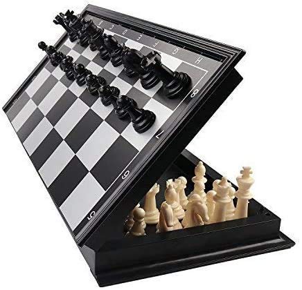 Toytastic Magnetic Educational Chess Board Set With Folding Chess Board 2 Plyaers Travel Toys For Kids And Adults (10 Inch) (Black Color)