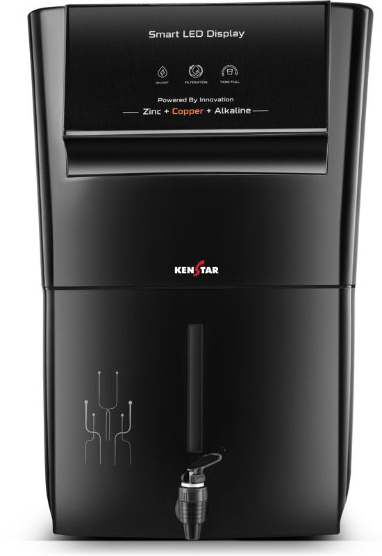 Kenstar Black Pureza. 8 L Ro + Uf + Uv + Copper + Alkaline + Mineralizer Water Purifier(Black)