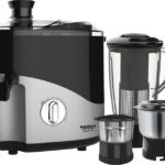 Maharaja Whiteline Odacio Plus 550 W Juicer Mixer Grinder(Odacio Plus / Jx1-157_Hl | 3 Jars | Black, Silver)