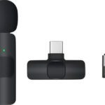 Imaginea 2.4 Ghz 2 In 1 K8 Wireless Microphone, Plug Play Digital Mini Portable Recording Wireless Microphone(Black)