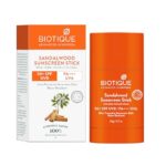 Biotique Sandalwood Sunscreen Stick, Spf 50+ |Ultra Protective Lotion| Keeps Skin Soft, Fair And Moisturized| Water Resistant| For All Skin Types| 20Gm