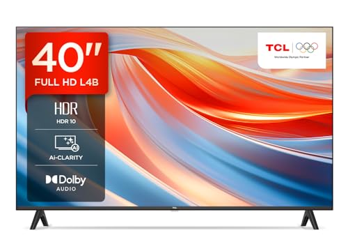 Tcl 101 Cm (40 Inches) Metallic Bezel-Less Full Hd Smart Android Led Tv 40L4B (Black)