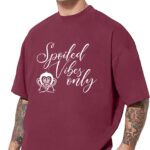 London Hills Printed, Typography Men Round Neck Maroon T-Shirt