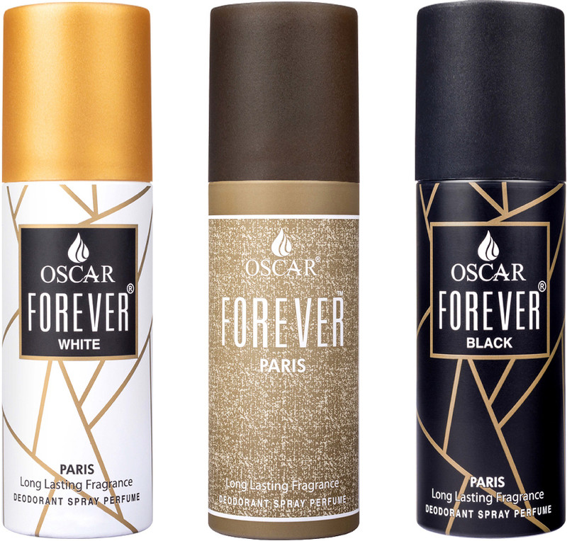 Oscar Forever Paris+ Forever White + Forever Black Body Deodorant Spray 40Ml Each Deodorant Spray – For Men & Women(120 Ml, Pack Of 3)