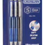 Cello Butterflow S Grip Ball Pen(Pack Of 3, Ink Color – Blue, Black)