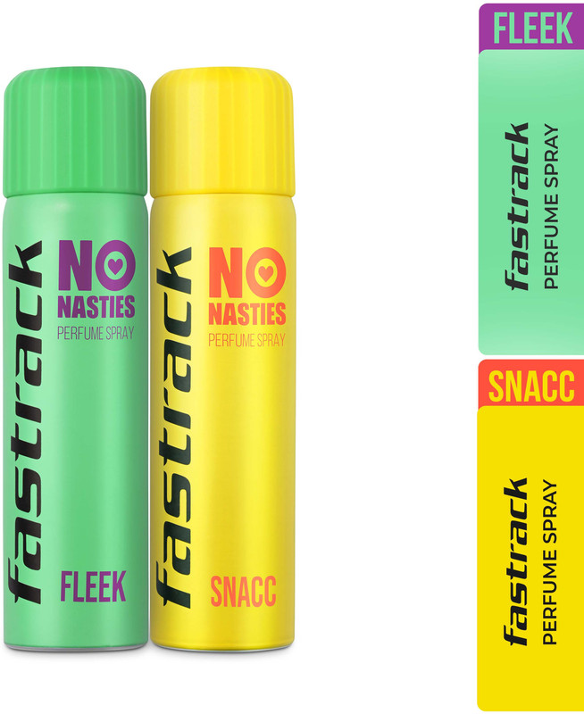 Fastrack No Nasties Perfume Spray – Fleek & Snacc (Pack Of 2) Deodorant Spray – For Men & Women(270 Ml, Pack Of 2)