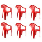 Cello Capri Arm Chair (Red, Set Of 6)