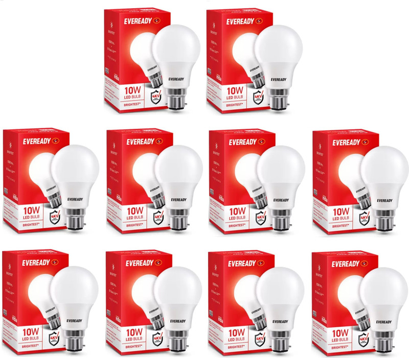 Eveready 10 W Basic Standard B22 Led Bulb(White, Pack Of 10)