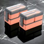 Omortex 3 Compartments Lunch Box With Spoon & Fork 3 Containers Lunch Box(1500 Ml)