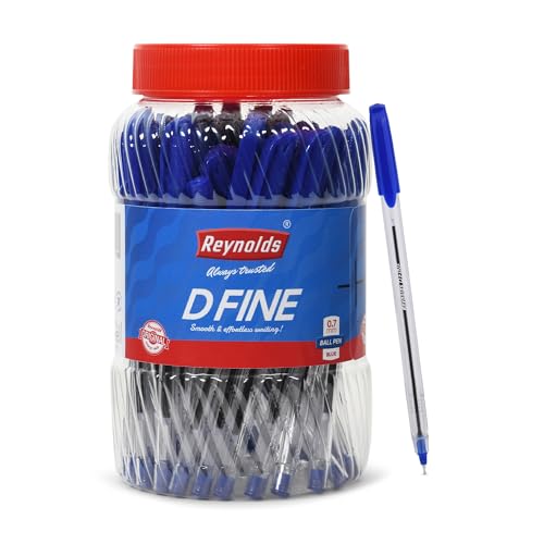 Reynolds Dfine Ball Pen Set – 70 Blue Pens With Comfortable Grip |Blue Ball Pens For Writing | Pen For Students & Office Stationery | 0.7 Mm Tip Size