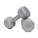 Fitbox Sports Exclusive Blend Dumbbells 8Kg Anti Slip Anti Rolling Dumbbells Set (4Kg X 2) Steel Gray