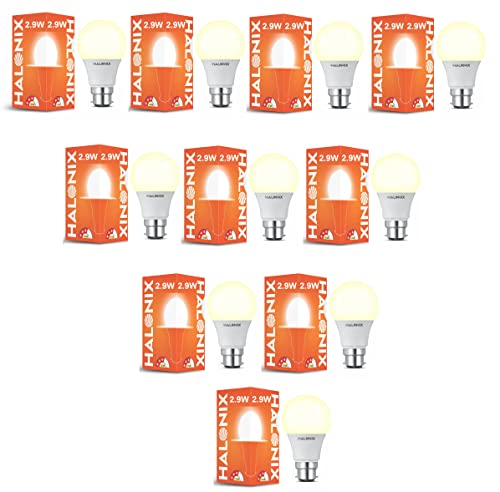 Halonix 2.9 Watt B22D Led Yellow Light Led Bulb, Pack Of 10, Yellow Light