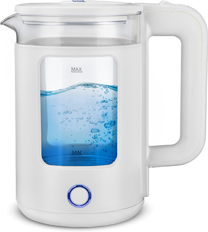 Kent 116136 Cool Touch Glass Electric Kettle(1.8 L, White)