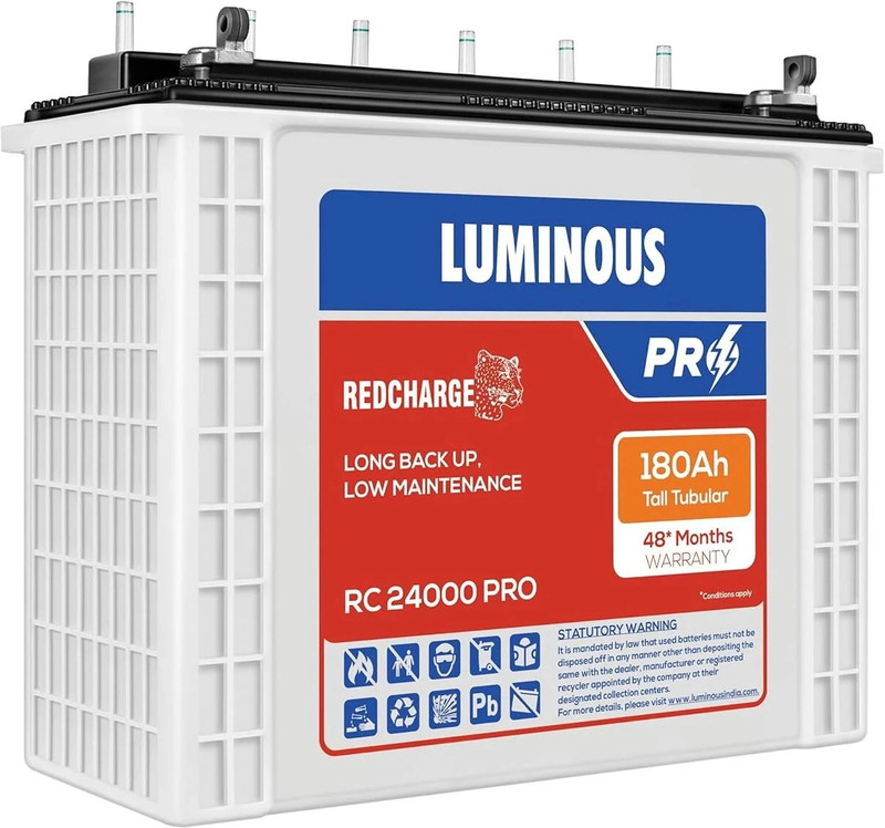 Luminous Rc 24000 Pro Tubular Inverter Battery(180Ah)