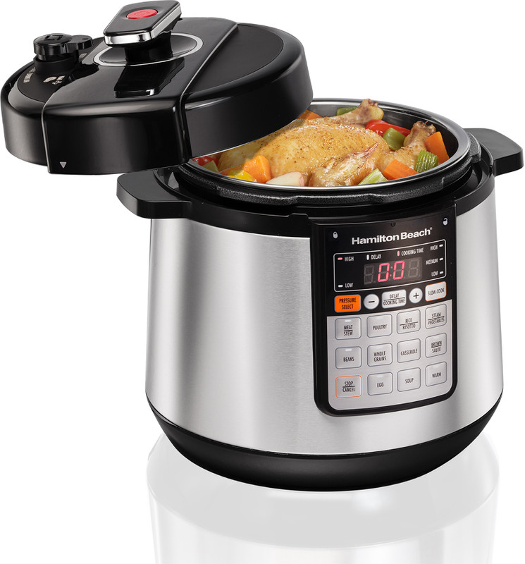 Hamilton Beach 34502Ce-In Electric Pressure Cooker(5.7 L, Black & Silver)