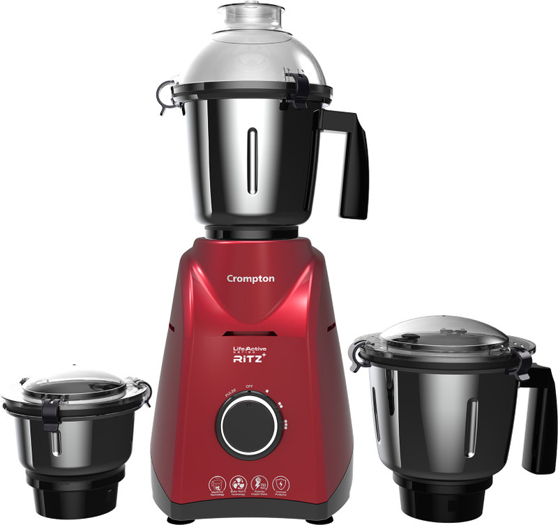 Crompton Lifesmart 750 W Mixer Grinder(Acgm-Ritz Plus | 3 Jars | Red)