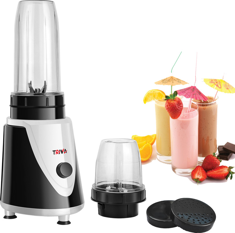 Triva Nutri Blender 500 W Juicer Mixer Grinder(Cdypro750 | 2 Jars | Black & White, Unbreakable Jars)