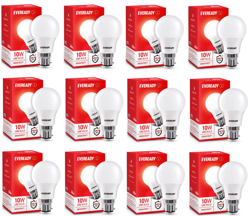 Eveready 10 W Basic Standard B22 Led Bulb(White, Pack Of 12)