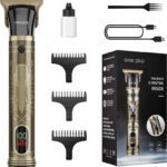 One Plus Op 818 Cordless Professional Metal Body,Led Display With Turbo Mode Hair Trimmer 120 Min  Runtime 4 Length Settings(Gold)