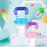 Glun® Soft Silicone Baby Feeder, Food & Fruit Feeder For 3 To 12 Months, 2 Piece Bpa Free Anti Choking Fruit Pacifier, Teether For Infant