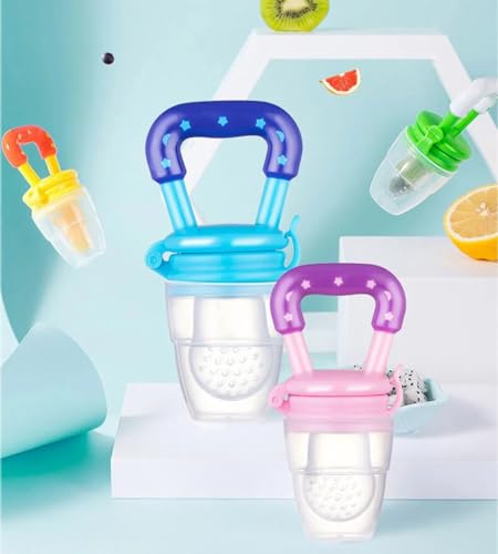 Glun® Soft Silicone Baby Feeder, Food & Fruit Feeder For 3 To 12 Months, 2 Piece Bpa Free Anti Choking Fruit Pacifier, Teether For Infant