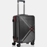 Swiss Military Mosaic Hard Top 20 Inch Luggage Trolley Bag Black Carbon Fiber Cabin Suitcase 8 Wheels – 20 Inch
