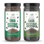 Greenfinity Healthy Seeds Combo- Chia Seeds (175G) Basil Seeds (200G) | Rich In Omega-3, Dietary Fibre, Antioxidant | Raw Seeds For Weight Loss, Immunity Booster, Digestion, Salads, Snacks (Pack Of 2)