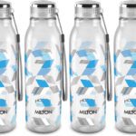 Milton Helix 1000 Pet Water Bottle, Set Of 4, 1 Litre Each, Blue 1000 Ml Bottle(Pack Of 4, Blue, Clear, Plastic)