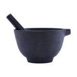 Wonderchef Forza Pre-Seasoned Cast-Iron Mortar & Pestle| Silbatta |Spice, Medicine Grinder Masher| Okhli/Musal/Khalbatta | Ideal For Hand Grinder
