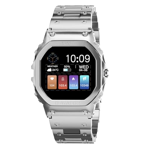 Vibez Vintage Luxury Smart Watch For Women&Men With 1.57″ Tft Hd Display,Metal Straps,Health Monitoring,Bluetooth Calling Smartwatch,Ip67,Sports Mode,Unisex Smartwatch For Men&Women (Silver)