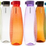 Amazon Brand – Solimo Plastic Water Bottles | Set Of 6| Break Proof | Freezer Safe | Bpa Free | Leak Proof |Beta, Multicolor
