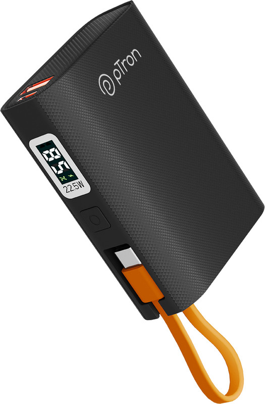 Ptron 10000 Mah 22.5 W Nano Power Bank(Black, Lithium-Ion, Power Delivery 3.0, Quick Charge 3.0 For Earbuds, Mobile, Speaker, Smartwatch, Tablet, Trimmer)
