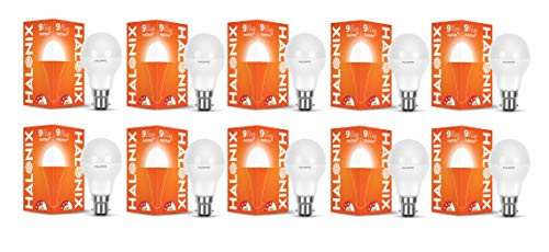 Halonix 9W B22 Led Cool White Bulb, Pack Of 10