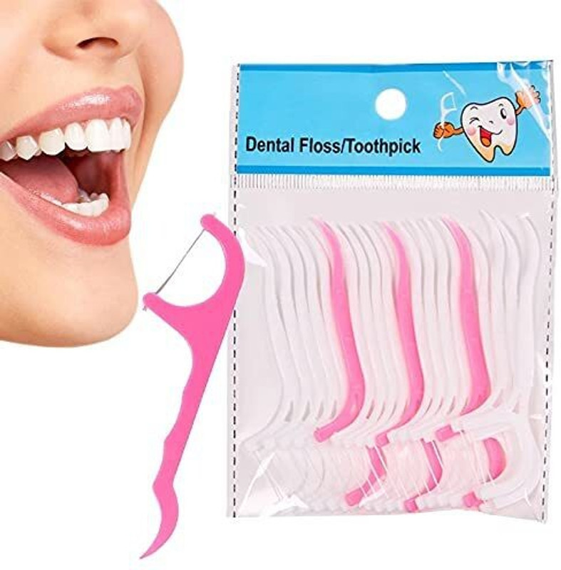 Stylewell Pack Of 1 ( 20 Pcs ) Dental Tooth Pick Flossers Cleaners Head Oral Dental Hygiene Brush Tooth Cleaning Tool(Pack Of 20)