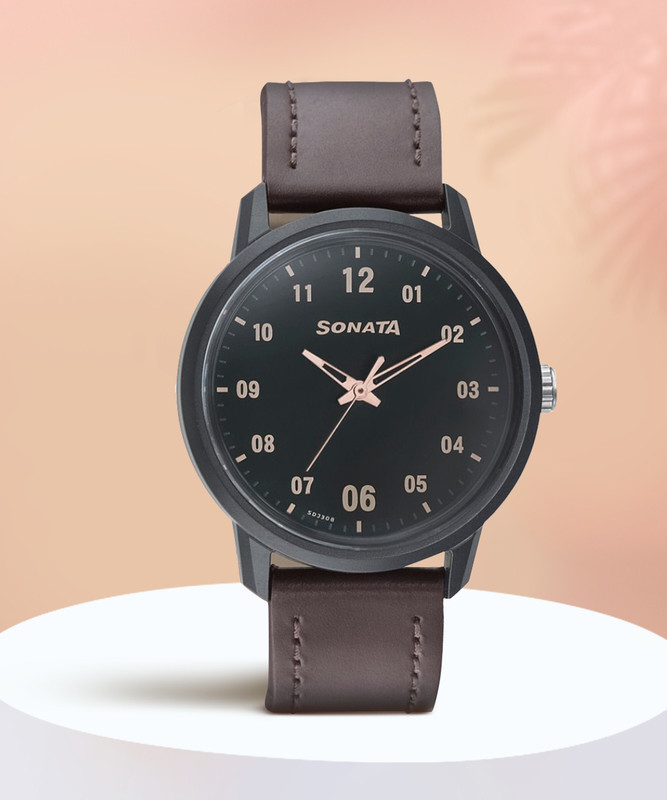 Sonata Np77085Pl02W Volt + Analog Watch  – For Men