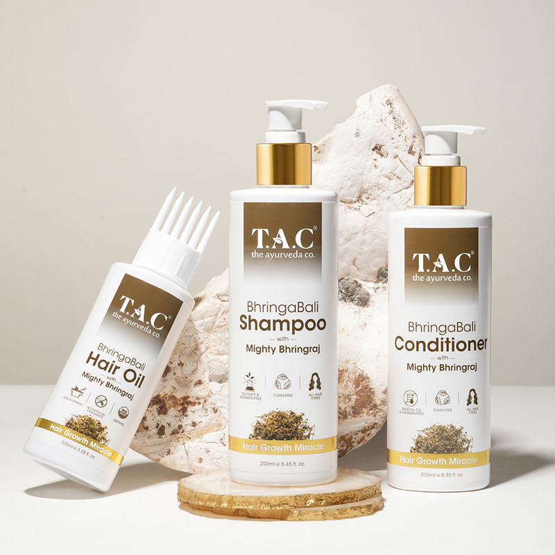 Tac – The Ayurveda Co. Hair Regrowth & Damage Repair (Oil + Shampoo + Conditioner)(3 Items In The Set)